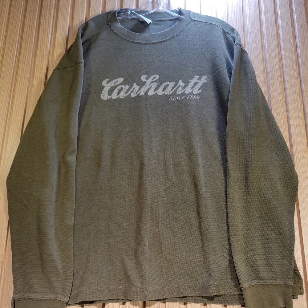 Carhartt Mens Olive Green Waffle Knit Thermal Long Sleeve Shirt K253OLV Large